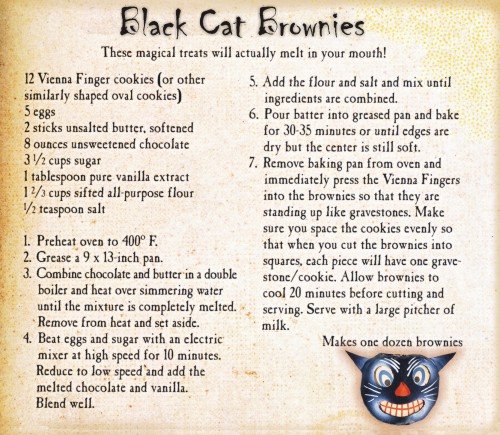 Black Cat Brownies Halloween Party Recipe
